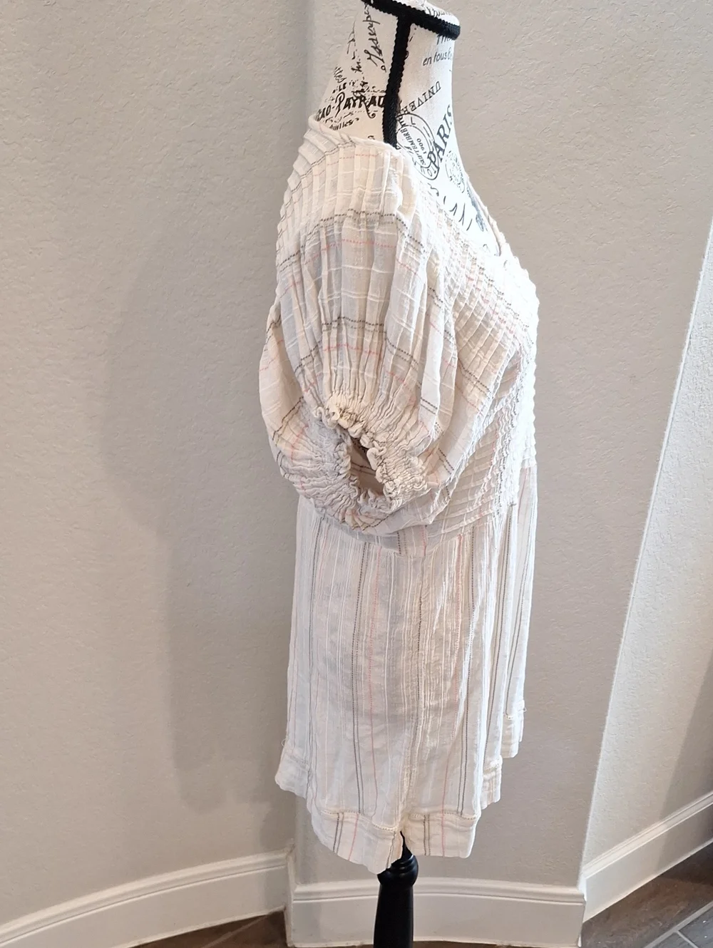 Free People Elsie Yard Dye Babydoll Mini Tunic Dress 100% Cotton Size XS